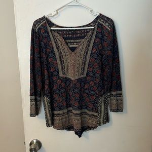Lucky Brand 3/4 sleeve top size medium